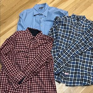 Banana Republic Blue and Checkered Men's Shirts